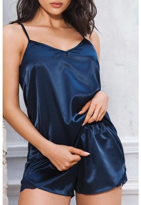 Pijama 11847 Conjunto Satín Azul