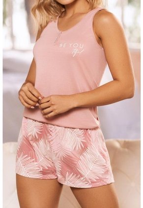 11804 Conjunto Short Dama - Rosa Claro