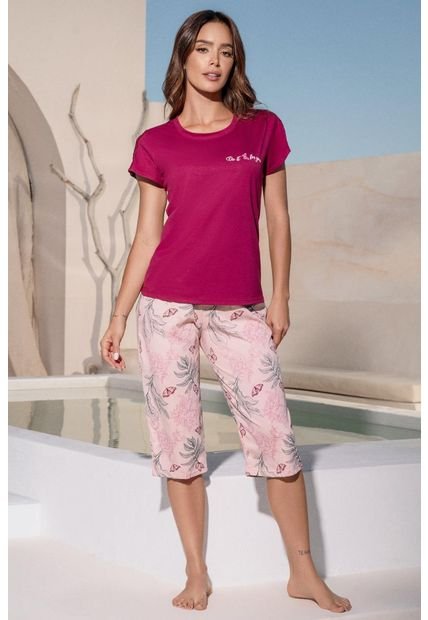 Pijama Conjunto Capri M-Corta Vino Tinto 12178 - Violeta