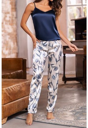 11782 Conjunto Pantalon Satín Azul