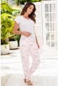 Trio Pijama. Blusa Mas Pantalón Y Short Gris 12109 - Marron de Provócame