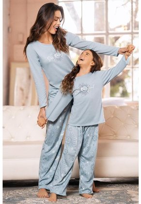 11812 Conjunto Pant M-Larga Dama Azul - Azul