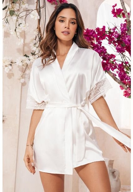 11858 Kimono Satin Marfil - Beige