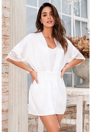 11858 Kimono Satin Marfil - Beige