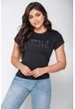 11861 Camiseta Mangas Petalo - Negro de Provócame
