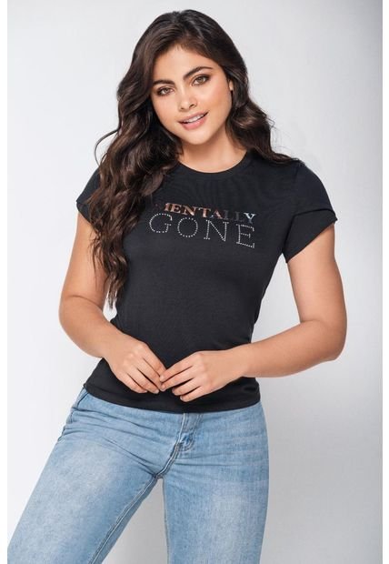 11861 Camiseta Mangas Petalo - Negro