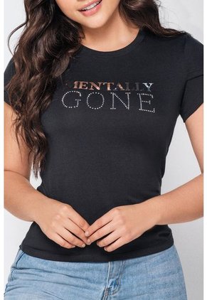 11861 Camiseta Mangas Petalo - Negro