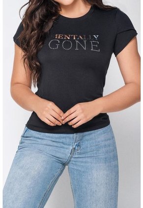 11861 Camiseta Mangas Petalo - Negro