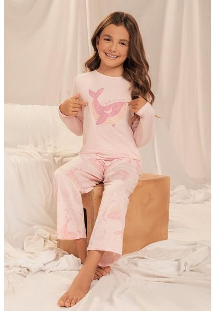 11911 Conjunto Pantalón M-Larga Niña Rosado - Rosa Claro