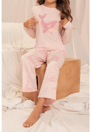 11911 Conjunto Pantalón M-Larga Niña Rosado - Rosa Claro