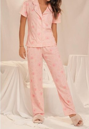 11918 Conjunto Pant M-Corta Palo Rosa - Rosa Claro
