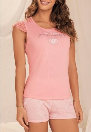 11921 Conjunto Short Dama Palo Rosa - Rosa Claro