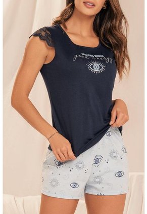 11921 Conjunto Short Dama Azul - Azul