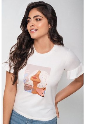 11860 Camiseta Mangas Con Boleros - Beige