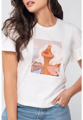 11860 Camiseta Mangas Con Boleros - Beige