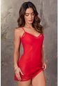 Pijama Babydoll Tanga 12092 - Rojo de Provócame