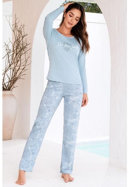 11812 Conjunto Pant M-Larga Dama Azul - Azul
