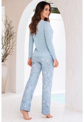11812 Conjunto Pant M-Larga Dama Azul - Azul