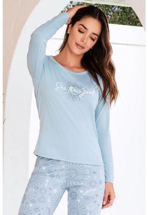 11812 Conjunto Pant M-Larga Dama Azul - Azul