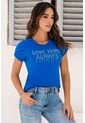 Camiseta Mangas Petalo Azul 11930 - Azul de Provócame