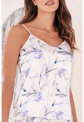 Pijama Short Tiras Satin Marfil 12019