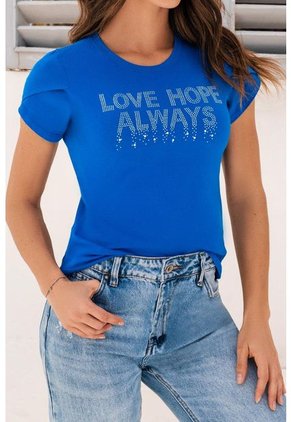 Camiseta Mangas Petalo Azul 11930 - Azul