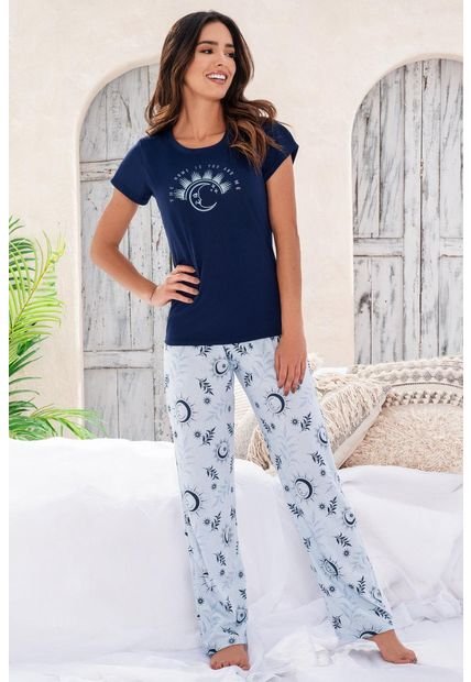 Pijama Conjunto Pantalon M-Corta Azul 12037 - Azul