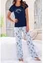 Pijama Conjunto Pantalon M-Corta Azul 12037 - Azul de Provócame