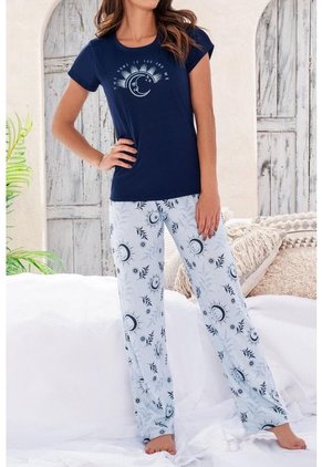 Pijama Conjunto Pantalon M-Corta Azul 12037 - Azul