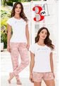 Trio Pijama. Blusa Mas Pantalón Y Short Palo Rosa 12109 - Rosa Claro de Provócame