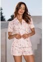 Pijama Conjunto Short M-Corta Botones Dama 12193 - Rosa Claro de Provócame
