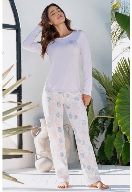 Pijama Conjunto Pantalón M-Larga Lila 12180 - Lila
