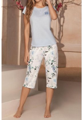 Pijama Conjunto Capri M-Corta Azul 12202 - Azul