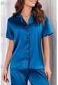 Pijama Conjunto Pantalón Satín Azul 12095 - Azul de Provócame