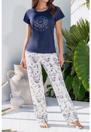 Pijama Conjunto Pantalón M-Corta Azul 12174 - Azul