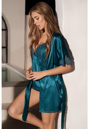 Pijama Kimono Satín Verde 12229 - Verde