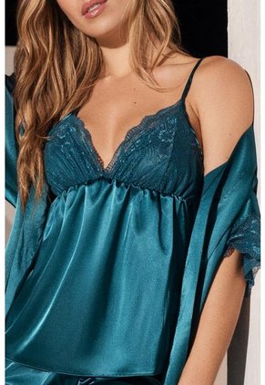 Pijama Kimono Satín Verde 12229 - Verde