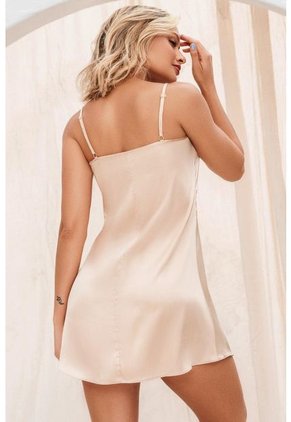 Pijama Vestido En Satín Dorado 12083 - Dorado