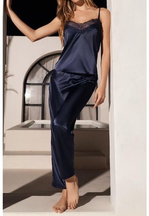 Pijama Conjunto Pantalón Satín 12236 - Azul