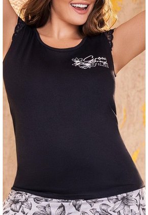 11521 Conjunto Pantalón Manga Corta - Negro