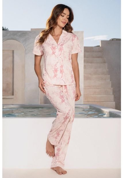 Pijama Conjunto Pantalón M-Corta Palo Rosa 12187 - Rosa Claro