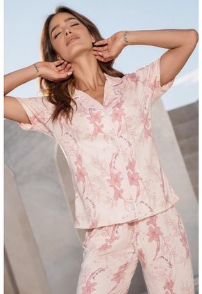 Pijama Conjunto Pantalón M-Corta Palo Rosa 12187 - Rosa Claro