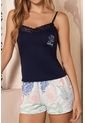 Pijama Short Camiseta Tiras Azul 12200 - Azul de Provócame