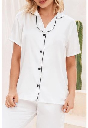 Pijama Conjunto Pantalon Satín Marfil 12033 - Beige