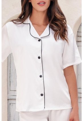 Pijama Conjunto Pantalon Satín Marfil 12033 - Beige