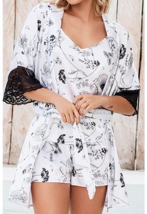 Pijama Kimono Satín Marfil 12150 - Beige