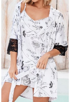 Pijama Kimono Satín Marfil 12150 - Beige