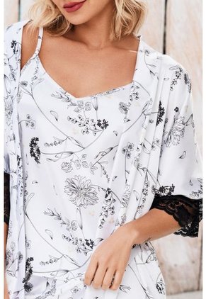 Pijama Kimono Satín Marfil 12150 - Beige