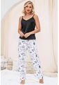 Pijama Conjunto Pantalón Satín Negro 12093 - Negro de Provócame