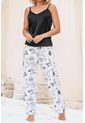 Pijama Conjunto Pantalón Satín Negro 12093 - Negro de Provócame